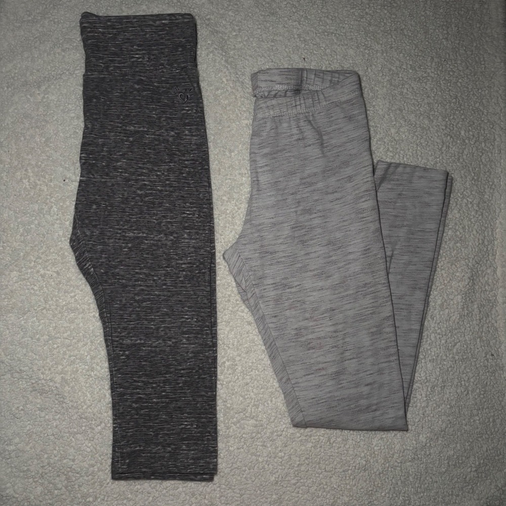 Justice Cat & Jack Girls Gray Space Dye Leggings Bundle Size 12 L 12/14